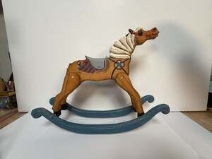 Vintage Hand-Painted Wooden Rocking Horse Signed Brenda 85 Limited Edition